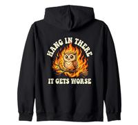 Accrochez-Vous, ça s'aggrave. Funny Owl Fire Sweat à Capuche