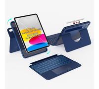accrosoo iPad 11" 10e génération 2022, support rotatif à 360° et amovible, pour portrait et paysage, pavé tactile multi-geste, angle de 0 à 170°, protection complète, porte-stylo, 7 rétroéclairés