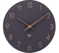 ACCSHINE 25cm MDF Bbois Radio Commandé Horloge Murale sans Tic - Tac, Silencieux, Batterie à Quartz, Grande Facile à Lire pour la Chambre, la Maison, la Cuisine, la Chambre à Coucher