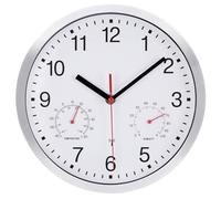 ACCSHINE 25cm Radio Horloge Murale Non Silencieux Quartz Fonctionnement de la Batterie Grande Horloge Murale Facile à Lire Chambre Maison Cuisine Chambre Bureau école (Blanc)