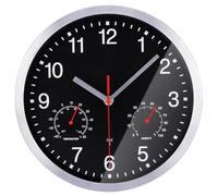 ACCSHINE 25cm Radio pilotée Horloge Murale Non Silencieux Quartz Fonctionnement de la Batterie Grande Horloge Murale Facile à Lire Chambre Maison Cuisine Chambre Bureau école (Noir)