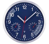 ACCSHINE Horloge Murale Radio-pilotée de 25 cm - sans tic-tac - Silencieuse - À Quartz - Fonctionne avec Piles - Facile à Lire - pour Chambre, Maison, Cuisine, Chambre à Coucher, Bureau, école - Bleu