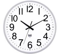 ACCSHINE - Horloge murale radio - Sans tic-tac - Silencieuse - 30 cm - Cadran en quartz - Fonctionne avec piles - Grande horloge murale - Facile à lire - Pour la chambre, la maison, la cuisine, la