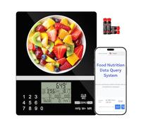 ACCT Balance de cuisine intelligente 5000 g avec code alimentaire, balance alimentaire pour la préparation des repas, contrôle des portions, pâtisserie, perte de poids, 4 unités, fonction tare, piles