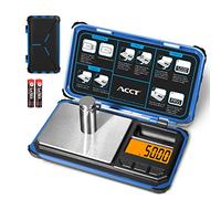 ACCT Balance de poche de précision, 200 g x 0,01 g, balance alimentaire numérique avec écran LCD, 6 unités de conversion en un clic, mini balance pour poudre/herbes/pièce de monnaie (batterie incluse)