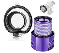 ACCTDLF Couvercle de poubelle + filtre d'aspirateur de rechange pour aspirateur Dyson V10 SV12, couvercle de réservoir de poussière, couvercle de collecteur de poussière