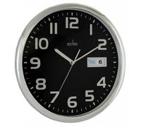 Acctim - Horloge Murale Supervisor - Diamètre 32cm - Chrome/Noir