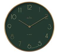 Acctim Madison 29515 Horloge murale en métal brossé Motif jungle urbaine Vert