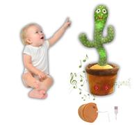 Acction Cactus Qui Danse et Répète - Rechargeable USB - Volume Réglable - Enregistreur Lumineux - 120 Chansons - Jouet Interactif pour Enfants et Bébés - Amusant et Éducatif