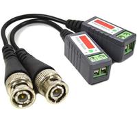 acctvvb Adaptateur 201 C Câble vidéo Balun Passif, BNC, Lot de 2, 600 m chromé/Noir
