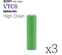 Accu 18650 Sony VTC6 - 3000 mAh INR 3.7V Rechargeable piles Li-ion batteries Lot de 3