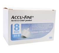 Accu Check Accu-Fine Aiguilles Stériles Pour Stylos À Insuline 31G 8mm Pièces 100