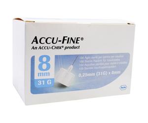 Accu Check Accu-Fine Aiguilles Stériles Pour Stylos À Insuline 31G 8mm Pièces 100