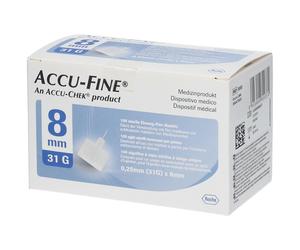 ACCU-FINE 0,25 mm (31G) x 8 Canule 100 pc(s)