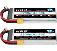 accu LiPo 3S 2200mAh, tension 11,1V, puissance de décharge 50C,3S 2200mAh XT60 2 pièces
