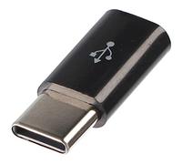 AccuCell Adaptateur Micro USB 2.0 femelle vers USB Type C USB-C mâle Noir