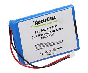 AccuCell Batterie compatible avec Ascom D41 Batterie FA01302005, FA83601195