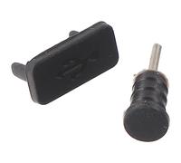 AccuCell Lot de capuchons anti-poussière pour port USB type C (USB-C) et prise casque, noirs