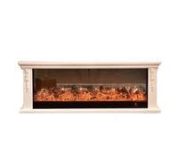Accueil 70,8/78.7 "Fiche électrique avec Manteau, Meuble de cheminée décorative en Ivoire, Support de télévision, décoration de Flamme réaliste 3D (Grande) FANDIAO