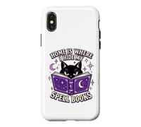 Accueil C'est là Que Je Cache Mes Livres de Sorts Black Cat Witchy Reader Coque pour iPhone X/XS