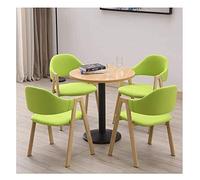 Accueil Combinaison table et chaise Bureau Réception Tables et chaises de loisirs Balcon Cuisine Salon Table à manger Table ronde moderne (couleur : couleur café) (vert vif)