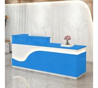 Accueil Comptoir pour Salon de Beauté,Comptoir de réception moderne avec éclairage LED,pour Clavier et Casier,Moderne pour Bureau,adapté aux Salons,Bureaux,Halls d'entrée et magasins de détail