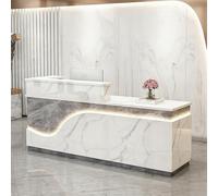 Accueil Comptoir pour Salon de Beauté,Comptoir de réception moderne avec éclairage LED,pour Clavier et Casier,Moderne pour Bureau,adapté aux Salons,Bureaux,Halls d'entrée et magasins de détail