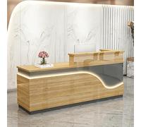 Accueil Comptoir pour Salon de Beauté,Comptoir de réception moderne avec éclairage LED,pour Clavier et Casier,Moderne pour Bureau,adapté aux Salons,Bureaux,Halls d'entrée et magasins de détail