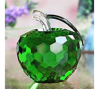 Accueil décoration 6cm Cristal Verre facettes Cristal Pomme Papier Ville Verre Artisanat Mariage Art déco et Objets de Collection Souvenirs (Vert)