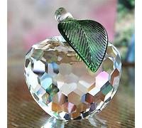 Accueil décoration 6cm Cristal Verre facettes Cristal Pomme Papier Ville Verre Artisanat Mariage Art déco et Objets de Collection Souvenirs (Blanc)