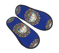 Accueil Pantoufles Drapeau De L'État Du New Hampshire Cozy Pantoufles En Coton Portative Chaussons Pour Spa Voyage Chambre M