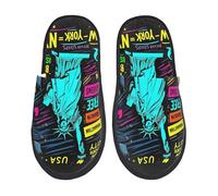 Accueil Pantoufles New York Cozy Pantoufles De Maison Doux Chaussons Pour Voyage Intérieur Invité M