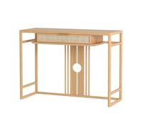 Accueil Table console en bois avec tiroirs en rotin, table d'entrée bohème, table de canapé longue et étroite, tables consoles for entrée, salon, hall d'entrée, assemblage facile Derrière le canapé(Na