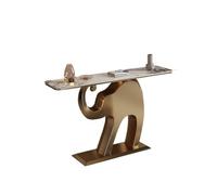 Accueil Table de canapé moderne, table console avec plateau en faux marbre et base dorée, table d'appoint longue et étroite contemporaine for couloir, entrée, hall d'entrée, couloir, salon Derrière le