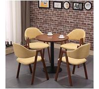 Accueil Table et Chaise Combinaison Bureau Réception Loisirs Tables et Chaises Balcon Cuisine Salon Table à Manger Table ronde Moderne Café Salle de Réunion Tea Ta (couleur café)