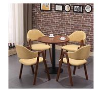 Accueil Table et Chaise Combinaison Bureau Réception Loisirs Tables et Chaises Balcon Cuisine Salon Table à Manger Table ronde Moderne Café Salle de Réunion Tea Ta (couleur café)
