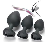 Accueil-Utilisation 3-Taille Glute Accessoires D'Exercice, Avec Une Surface Lisse Et Un Charme En Forme De CœUr Sur La Queue Cadeaux Pour Les Couples- Q (Noir)