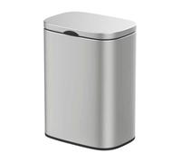 WENKO Poubelle Sare murale | 5 litres | fermeture automatique | Montage Sans Perçage TURBOLOC® ou vis | Seau intérieur amovible inclus | Compacte et Élégante | 21,5x29,5x19cm | Inox mat
