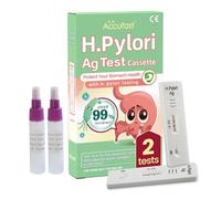 Accufast Helicobacter Pylori Test x2 - Cassette de test H.Pylori Ag | H. Pylori test pour helicobacter | Kit d'auto-test à domicile pour brûlures d'estomac et indigestion