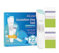 Accufast Test d’Ovulation 22 Pièces LH Combo Pack - 2x Bâtonnets de Test de PIC d'ovulation, 20x Bandelettes de Test d'Ovulation - Prédire 6/12 Heures Plus Tard L'ovulation, Fiable et Rapide