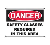 Accuform"Danger Safety Glasses Required in This Area" Safety Sign, Aluma-Lite, 7 x 10 Inches (MPPA001XL)