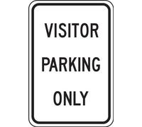 Accuform FRP241RA Panneau de stationnement réfléchissant en aluminium de qualité ingénieur, légende « Visitor Parking Only », 45,7 cm de long x 30,5 cm de large x 0,2 cm d'épaisseur, noir sur blanc