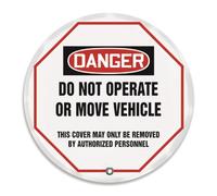 Accuform KDD832 STOPOUT Housse de Volant en Vinyle Motif légende de Style OSHA Danger Do Not Operate Or Move Vehicle - This Cover May Only be Remove by Authorized personel, 61 cm de diamètre, Rouge