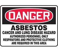 Accuform MCAW107VA Panneau en aluminium, légende « Danger Asbestos Cancer and Lung Disease Hazard Authorized Personnel Only », 25,4 cm de long x 35,6 cm de large, rouge/noir sur blanc