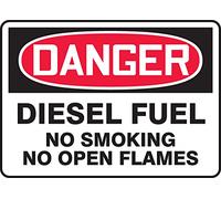 Accuform MCHL268VA Panneau de sécurité en aluminium, légende « Danger Diesel Fuel No Smoking No Open Flammes », 17,8 cm de long x 25,4 cm de large, rouge/noir sur blanc