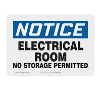 Accuform MELC801VP Panneau de sécurité en plastique avec inscription « Notice Electrical Room NO Storage Permitted », 17,8 cm de long x 25,4 cm de largeur x 0,1 cm d'épaisseur, bleu/noir sur blanc