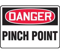Accuform MEQM017XT Dura-Plastic Sign, Legend"DANGER Pinch Point", 7" Length x 10" width x 0.060" Thickness, Red/black On White, 7" Height, 10" Wide, 7" Length, Dura-Plastic, 7" x 10"