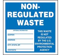 Accuform MHZW14PSC Lot de 100 étiquettes en papier enduit adhésif pour déchets dangereux, légende « Non réglementé Waste - This Waste is not réglementated by the U.S. ENVIRONMENTAL PROTECTION AGENCY», 15,2 cm de long x 15,2 cm de large, bleu/blanc (lot de 100)