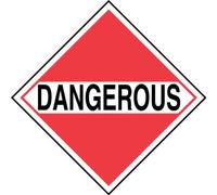 Accuform MPLM01VP100 Plastic Mixed Loads DOT Placard, Legend"Dangerous", 10-3/4" Width x 10-3/4" Length, Black on White/Red (Pack of 100)