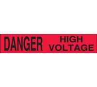Accuform MPT25 Plastic Barricade/Perimeter Tape, Legend "Danger HIGH Voltage", 3" Width x 1000-ft Length x 3-mil Thickness, Black on Red